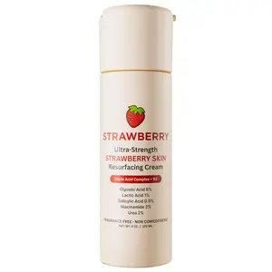 Strawberry Resurfacing Cream for Keratosis Pilaris - KP Bump Eraser for Strawberry Skin - Exfoliating Lotion with Glycolic, Lactic & Salicylic Acid - Remover for Rough & Bumpy Skin 4 oz