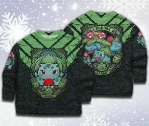 Bulbasaur Unisex Sweatshirt Japanese Anime Gift for Fan Pokemon AS0001 Casual Fabric