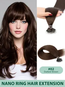 Nano Ring Hair Extensions Human Hair. Silky texture, invisible effect, equipped with smallest beads and no heat or glue. Gentle on scalp, lightweight, and delivers a seamless, natural hairstyle effortlessly.