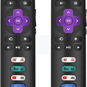 (Pack of 2) Electronic Replacement TV Remote with Secure Connection, Compatible for TCL, Hisense, Sharp, Philips, Onn, Insignia Roku TVs (Not for Roku Stick, Box, Express or Player)