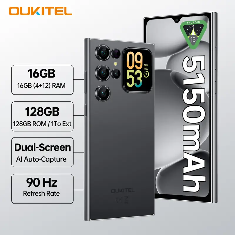 OUKITEL C61 Pro Unlocked Phone Android 15, 24(8+16)GB + 256 GB