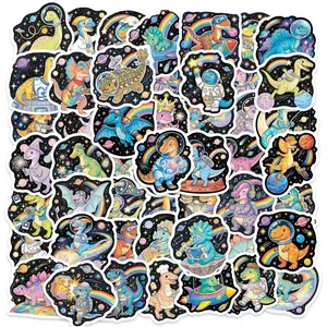 50 Cute Space Dinosaur Stickers, Creative Graffiti Series for Scrapbooks, Journals, Laptops, Water Bottles, Cars, Positive Message Gifts, Truck Sticker, Decorative Decal