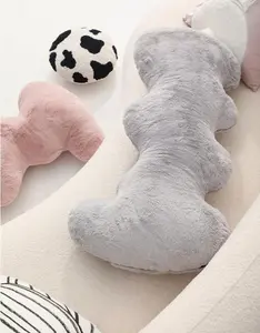 Long pillow/ the wave pillow in chili / aesthetic room decor / quirky funky throw pillow