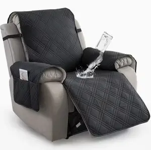 100% Waterproof Recliner Chair Cover, Non Slip Recliner Covers for Recliner Chair with Pocket, Pet Scratch-Resistant Sofa Slipcover, Washable Furniture Protector, Easy to Install for Living Room