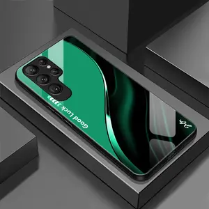 Suitable for [Galaxy S24 Ultra] Simple silk gradient glass phone case, affordable, fully shockproof, drop-proof and wear-resistant-888