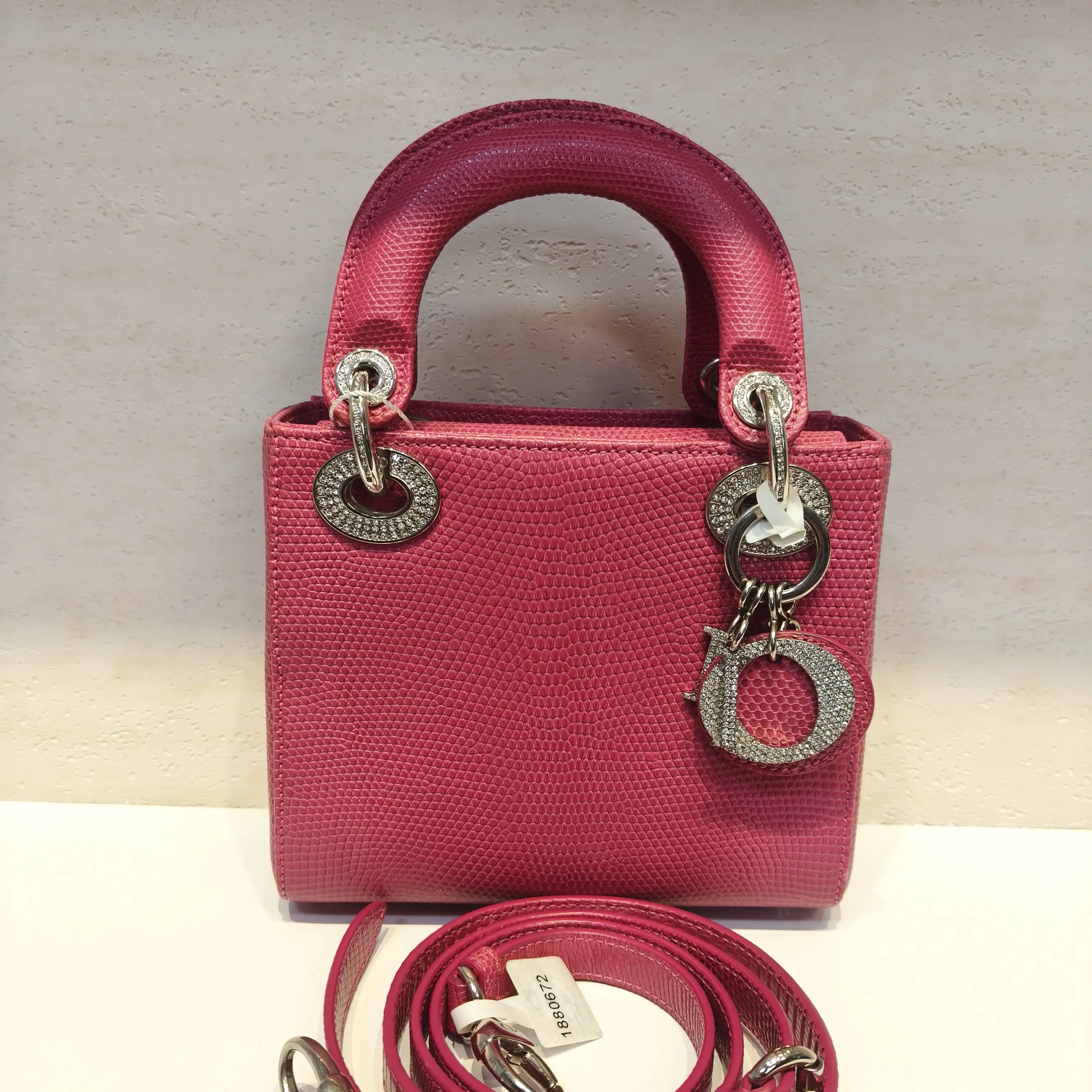 Pre-owned Dior Liz Crossbody Bags LadyDior Mini Pink CPU0723