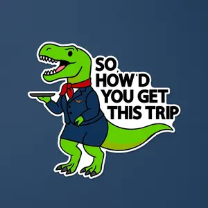 How'd you get this trip | Flight Attendant Funny Stickers | SomeFlyStuff