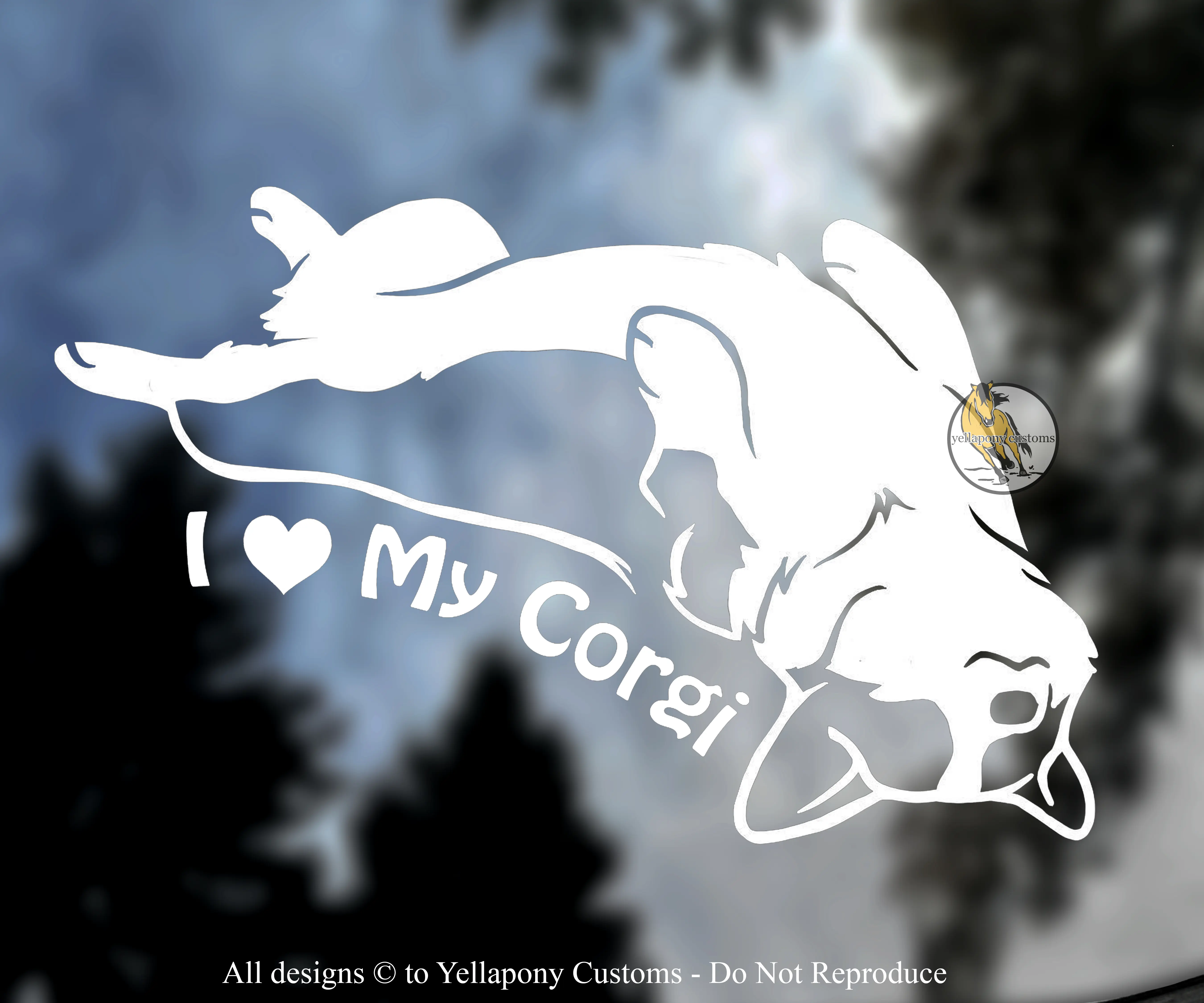 6" I Love My Corgi Extra Adhesive Permanent Vinyl Window Decal for Car, Truck, Laptop, Corgi Lover Sticker