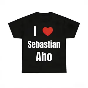 Game Day Apparel Cotton T-Shirt Featuring I Heart Sebastian Aho for Fans Graphic