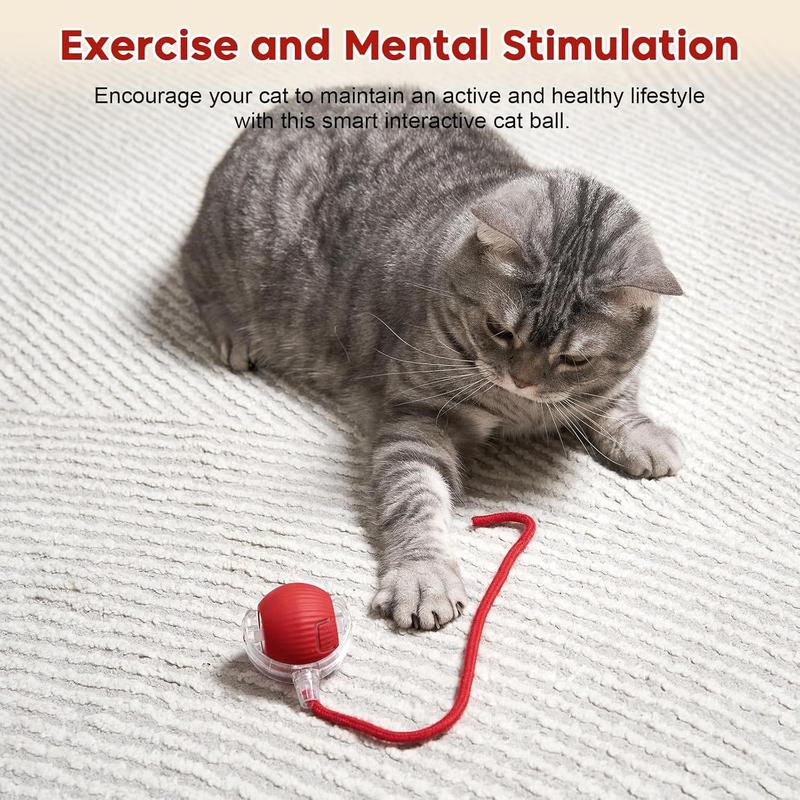 Interactive Dog Cat Toy Ball, Upgraded Rechargable Smart Automatic Rolling Pet Ball with Tail, Fast Moving Toy for Bored Indoor Kitty Puppy