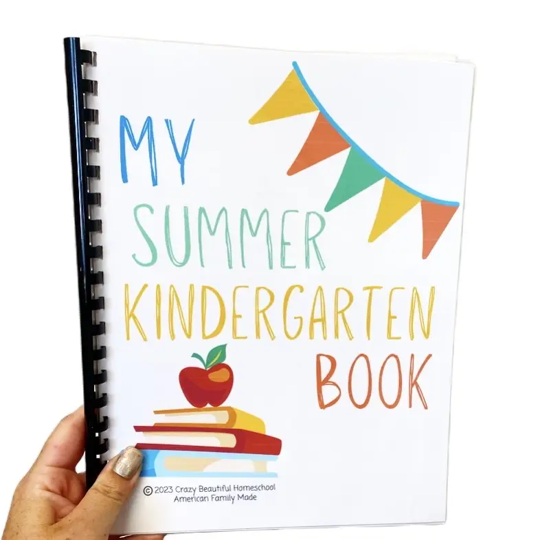 Summer kindergarten learning book, alphabet learning, beginning sounds, patterns, counting