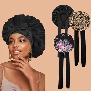 3PCS Bonnets for Women with Braids Curly Natural & Protective Styles Soft Lightweight Breathable Material Protect Hair Overnight