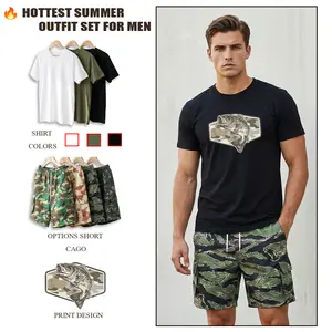 Men’s Camouflage Cargo Shorts Set with Southern Boy Graphic Tee – Casual Hunting Style Summer Outfit,  Breathable, Gym Set,  Streetwear, Gift For Him