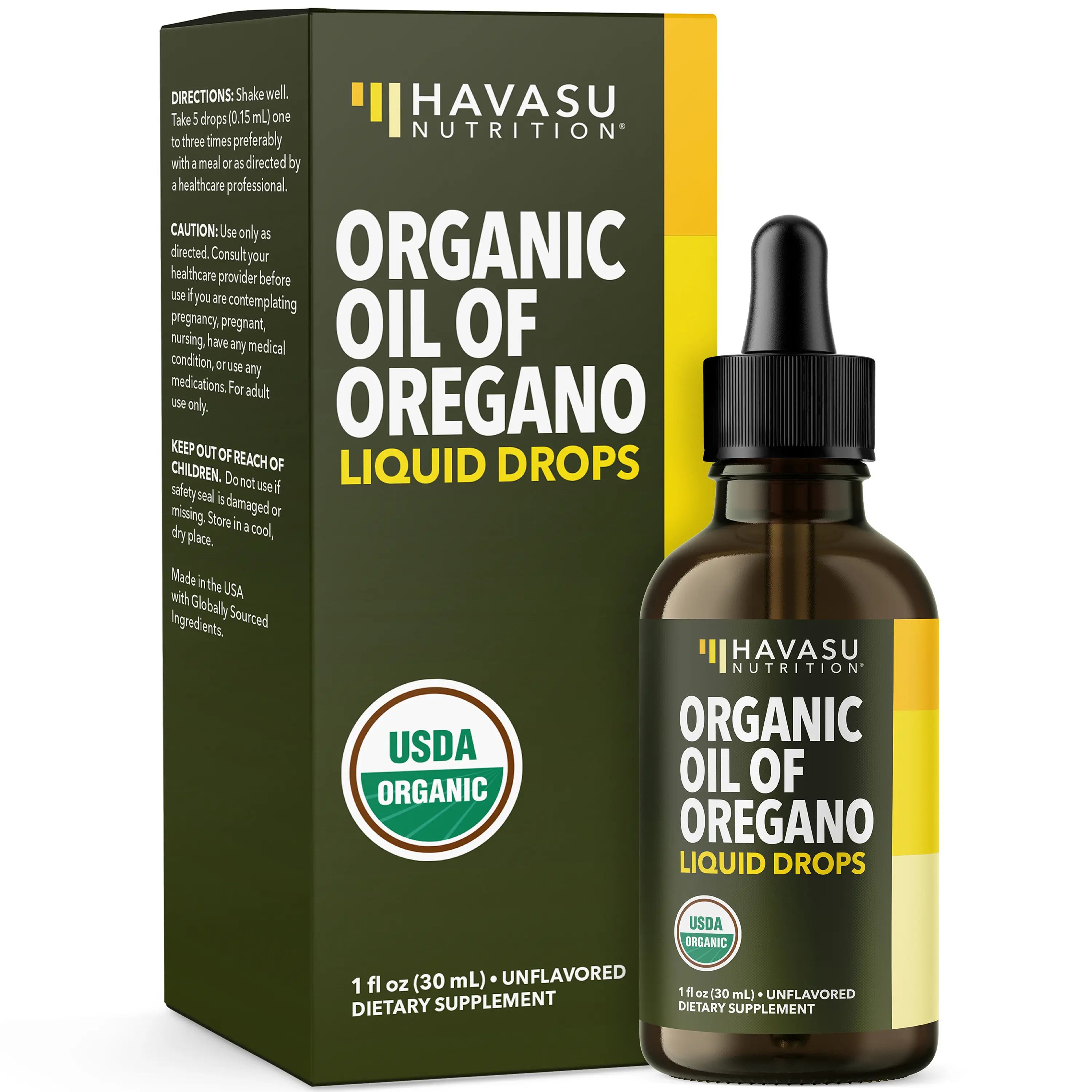 Organic Oil of Oregano Drops - High Strength Carvacrol Oregano Oil Liquid Drops for Daily and Seasonal Immune Support - 6 Month Supply - Alcohol Free, Non-GMO, USDA Certified & Vegan (200 Servings)