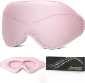 Sleep Mask Premium Eye Mask for Sleeping Total Blackout Super Soft Comfort Adjustable Fit 3D Ergonomic Design for Home Office Travel Meditation Yoga Pink Elastic Silky with Storage Bag & Earplugs - Gift