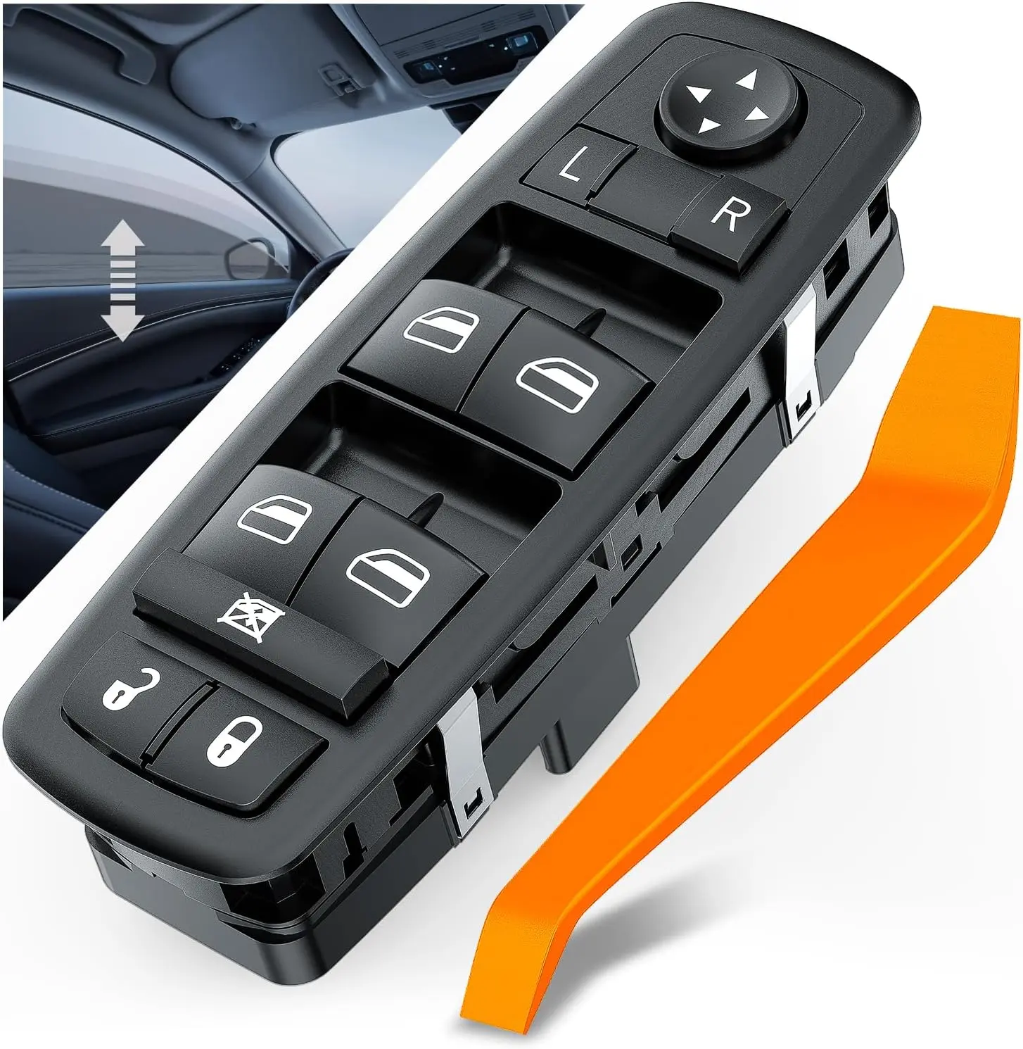 Nilight Front Left Driver Side Master Power Window Switch - Plug and Play Car Interior Accessory, Auto Accessory - Compatible with 2013-2016 Dodge Dart, Jeep Cherokee, Chrysler 200