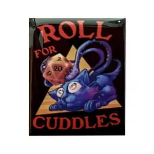 "Roll for Cuddles" Feline/Displacer Beast Pin