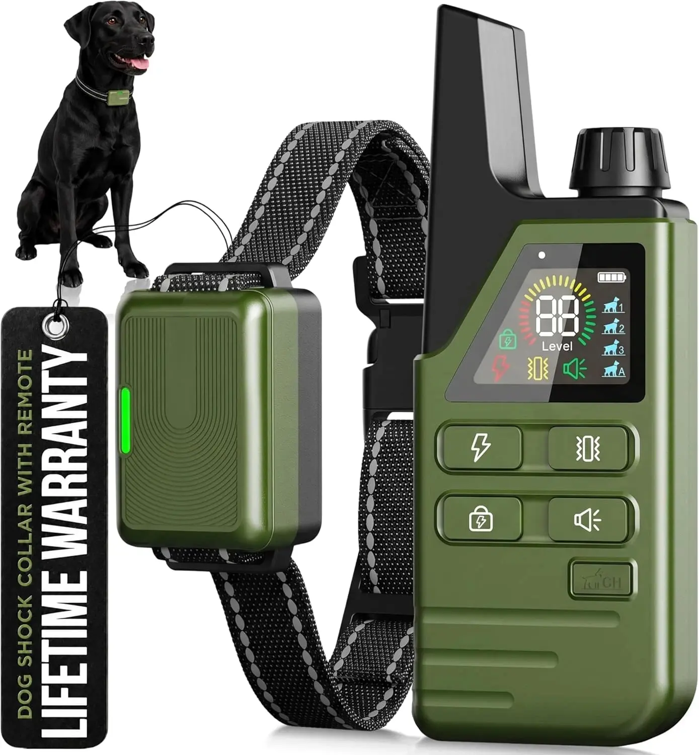 PetPulse (latest version) - Dog Shock Collar with Remote Control, 4500FT Range Shock Collar for Dogs & Training Collar, Waterproof, Beep & Vibration First, Rechargeable for Small Medium Large Dogs