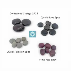 Kit Refuerzo de Shango para Santeria e Ifa – Ojo de Buey (6pcs) + Mate Rojo (6pcs) + Quita Maldicion (6pcs) + Corazon de Chango (3pcs) – Set Ritual de Proteccion