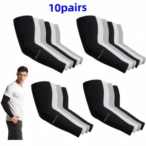 Disposable Arm Sleeves, 10 Pairs High Elasticity Arm Sleeves, UV Protection Cooling Arm Sleeves for Cycling, Golf, Running & Driving