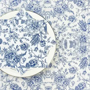 Vintage Blue Print/Disposable Tissues/Blue and White Porcelain Party Napkins/Hotel Party Disposable Napkins
