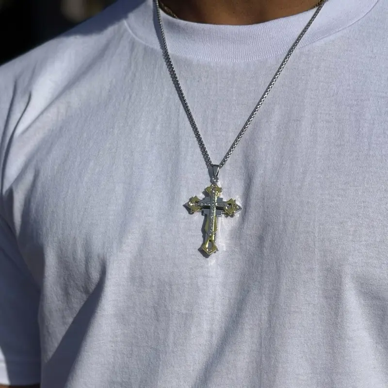 Titanium Faith-Handmade Cross Pendant with Chain Necklace