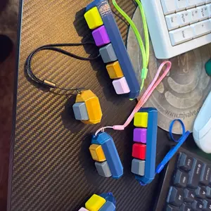 Clicker Keychains - Colorful Keychain with Multicolor Buttons and Lanyard for Daily Use