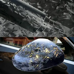 Forged Carbon Fiber Vinyl Wrap Self Adhesive Film, Matte Black Vinyl Wrap Bubble Free with Air Release Technology,  for DIY   Protection (Black Forged Carbon, 1ft x 5ft)