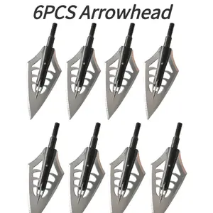 6PCS Hollow-Core Hunter Arrowheads Diameter: 27mm Lightweight Design for Flight Stability Compatible with Compound Bows and Recurve Bows