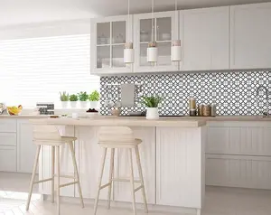 360 stand 6x6 in. Black & White Quatrefoil Peel & Stick Removable Wallpaper Tiles, 24 Pcs, Transitional Home Decor Stickers