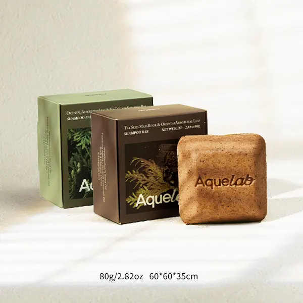 Aquelab 80g Oriental Arborvitae Leaf & Fo Ti Root Shampoo Bar- He Shou Wu Shampoo Bar Nourishing+80g Tea Seed Meal & Oriental Arborvitae LeafShampoo Bar
