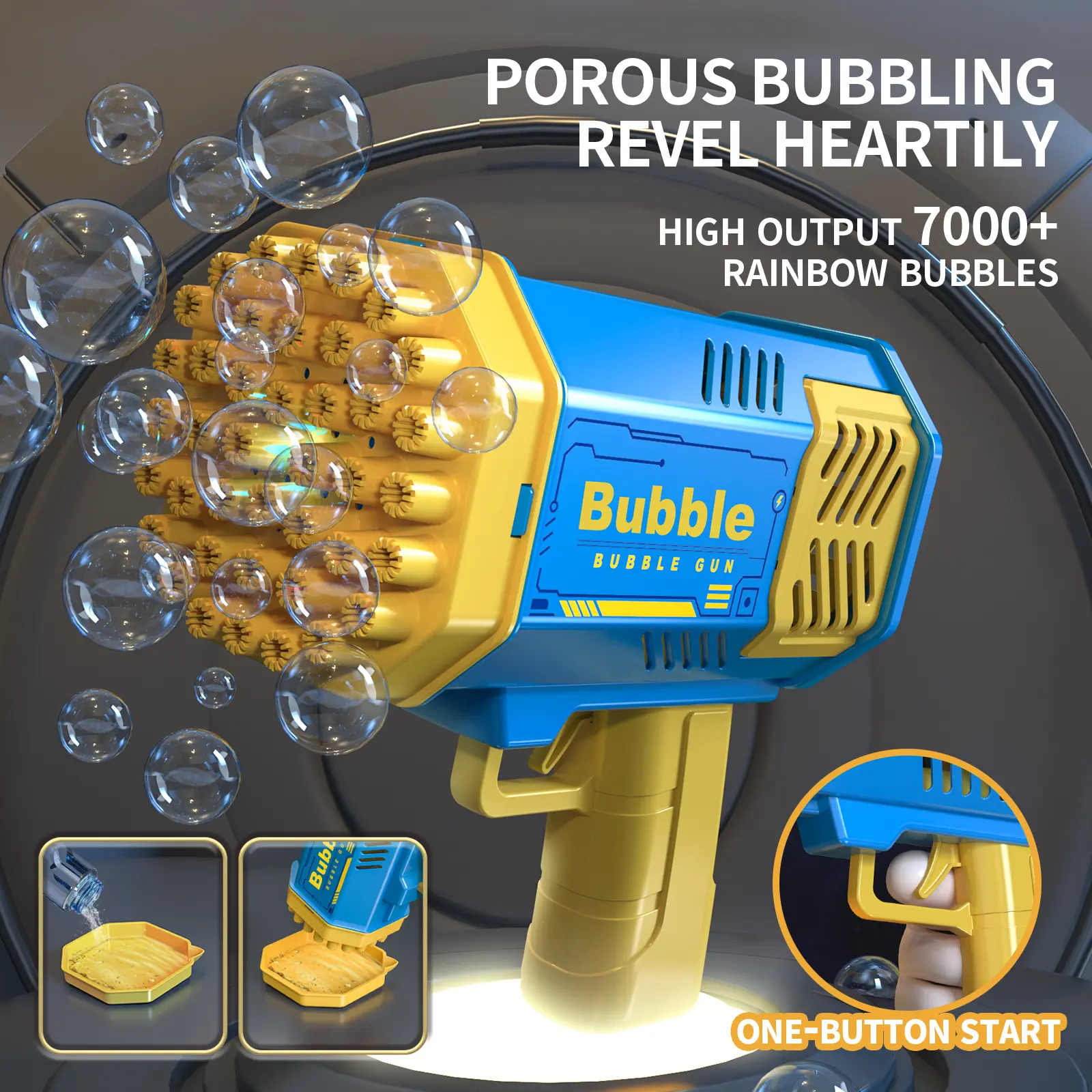 Bubble Machine Gun Toy for Kids with Bubble Solution Outdoor Summer Fun Party Favors Gift for Kids and Adults