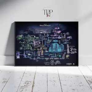 Hollow Knight Map Poster, Game Art Wall Decor, Hollownest World Map, Unique Gift for Gamers