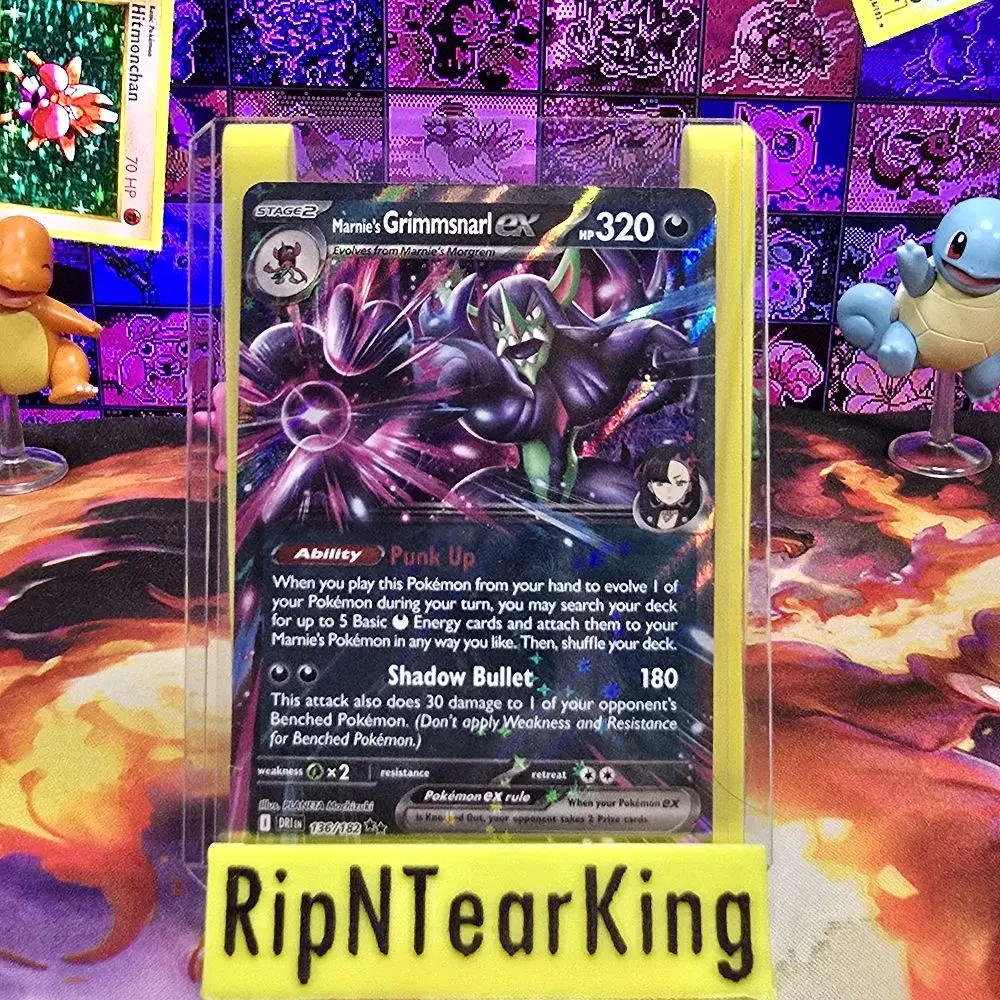 Marnie's Grimmsnarl EX - Evolved from Marnie's Mornin - HP320 - Shadow Bullet Attack - 180 Damage - Weakness 2 - Resistance 2 - Pokemon GX Rule