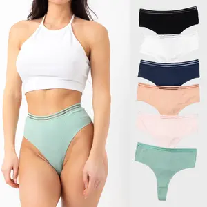 6 & 12-Pack Women's High-Waisted Solid Color Thongs – Seamless, Breathable Cotton Spandex Blend, High Stretch Waist | Pure Design No Lace, Multipack Essentials for Daily Wear & All Seasons Dress Outfit Womenswear Comfort Shorts Casual Aesthetic Bodycon