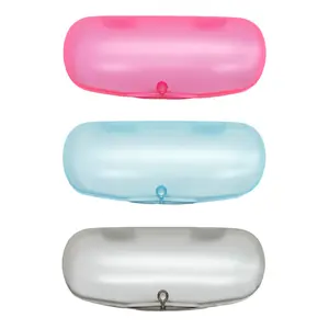 3 Pieces Hard Shell Glasses Cases Plastic Frosted Translucent Eyeglasses Case great for travel.