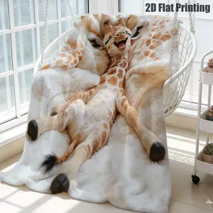 Happy Baby Giraffe Fleece Blanket – Cute Laughing Giraffe Cub 2D Print Sherpa Throw, Cozy Plush Blanket for Couch Bed Nursery, Animal Lover Gift #Blanket #GiraffeBlanket #CuteBlanket #NurseryDecor
