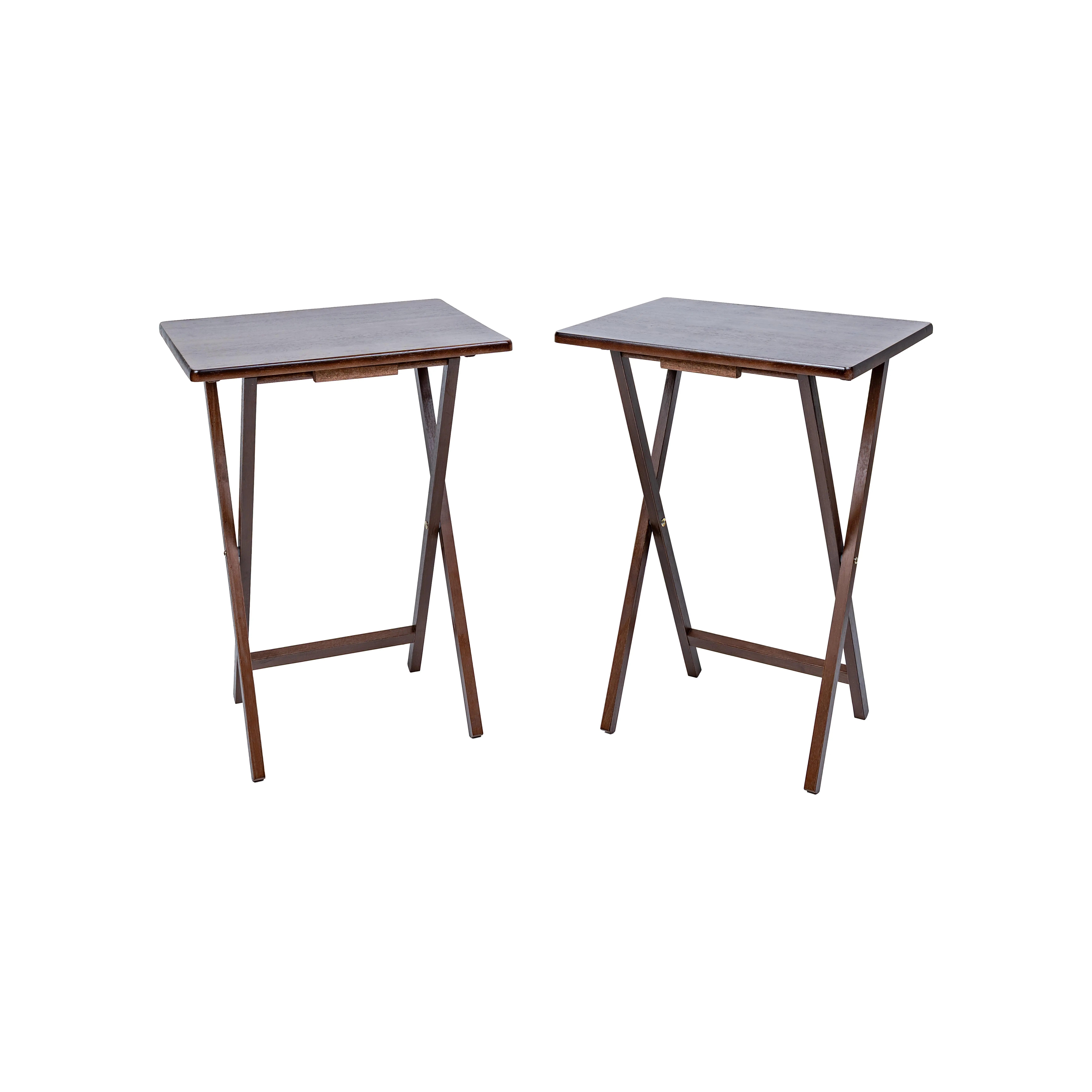 Mainstays Rubberwood Folding TV Tray Table, Walnut (Set of 2) Mainstays Rubberwood Folding TV Tray Table, Walnut (Set of 2)
