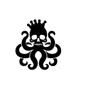 octopus skull crown ocean animal home decor car truck decal sticker 5"