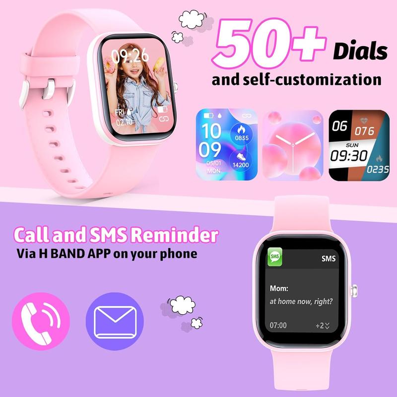 Watch with Fitness No Phone/APP Needed,19 Mode,1.5" DIY Dial,IP68 ,Sleep ,Pedometers,, Birthday for Boys Girls Teens 6-14 (Pink) Watch with Fitness No Phone/APP Needed,19 Mode,1.5" DIY Dial,IP68 ,Sleep ,Pedometers,, Birthday for Boys Girls Teens 6-14 (Pink)