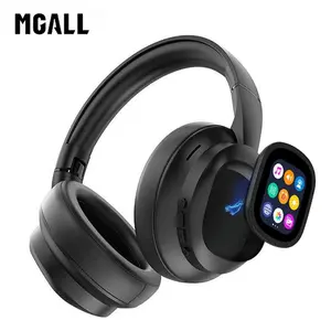 MGALL X1 Pro Wireless Bluetooth 6.0 Headphones with Detachable Full Color LCD Touch Screen, Support Customizable Screen Wallpaper, Audio Headset for Music & Phone Calls