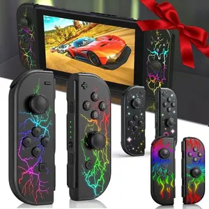 Wireless Controller Compatible with Switch Lite Oled, Dual Vibration Function Replacement Gamepad, Cool Wake-Up Switch Accessory, Wireless Gaming Controller