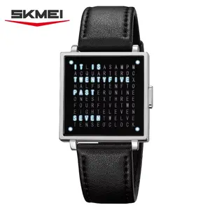 SKMEI 2388 Luxury Digital Watch for Men with LED Light, Date Display, Waterproof Design, and Leather Strap Skmei