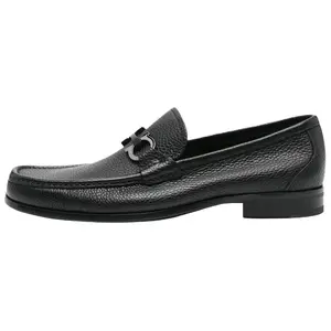 Ferragamo Gancino Leather Moccasin Loafers for Men in Black Trending Shoes, House White Official Shoes to Get / Maison Mihara