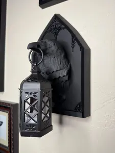 Crow Wall Sconce with LED Lantern Home Decor