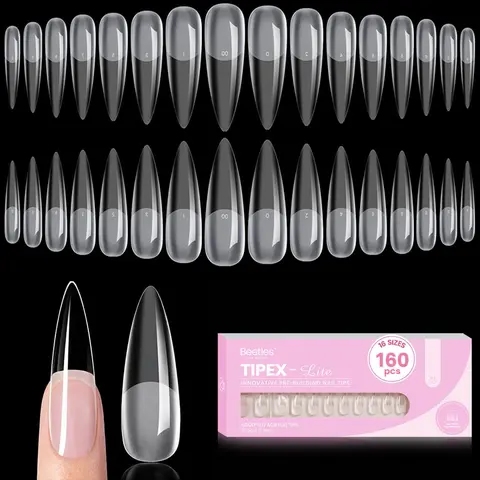 Beetles Tipex 2.0 Tipex Lite Apex Nail Extension Tips  Almond/Coffin/Square/Oval/Stiletto/Squaoval Shape Thick Acrylic Nail Flat Nails Manicure Gel press ons Nail Art DIY Nails Art mothersdaygift Spring Nail Summer Nail Vacation Nail#backtoschool