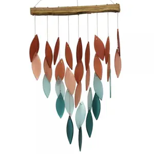 Gift Essentials Blue Handworks Line - Coral Ombre Waterfall Glass Chime