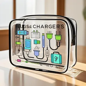 Large Capacity Waterproof PVC Storage Bag, Durable Zipper Pouch for Travel & Gym Use, Lightweight Easy Clean Organizer