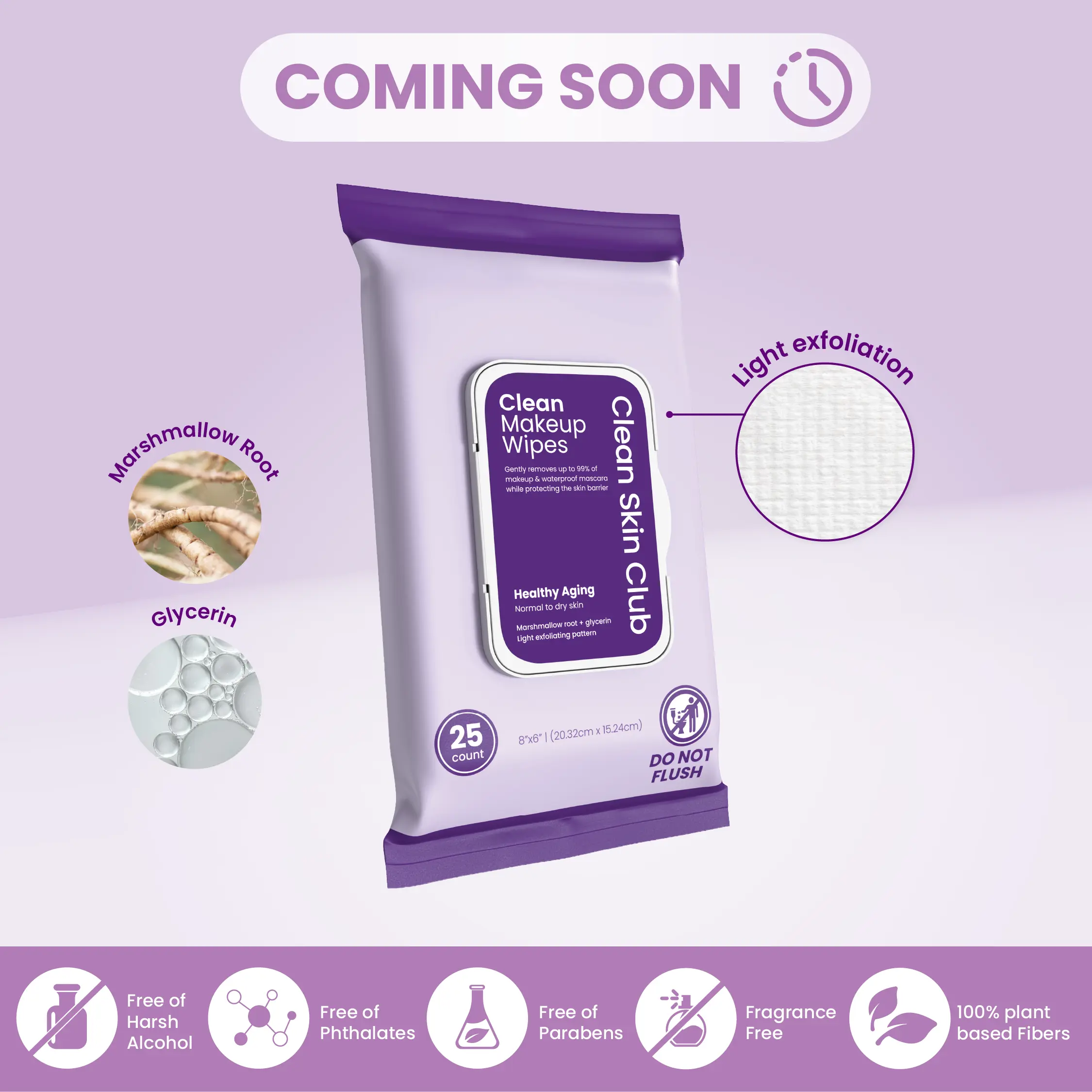 Clean Makeup Wipes Healthy Aging 25ct: Hydrating, Non-Irritating Removal for Normal to Dry Skin