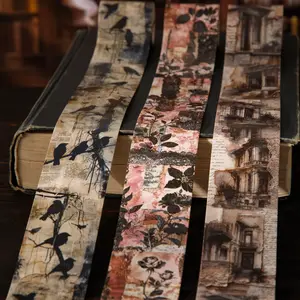 Handmade Craft Tape Roll/bag, Origami Paper Material, Retro Memory Series Decorative Stickers, Perfect Birthday Festival Gift